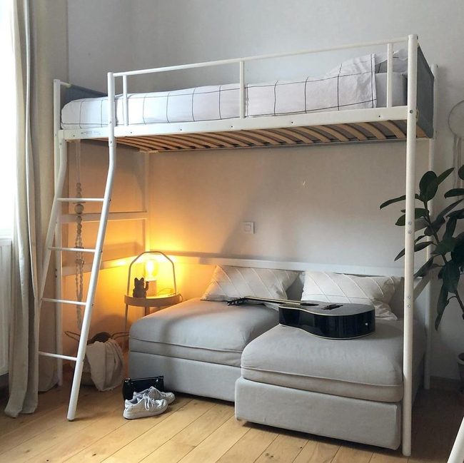 Lofted Bed With Living Space Below