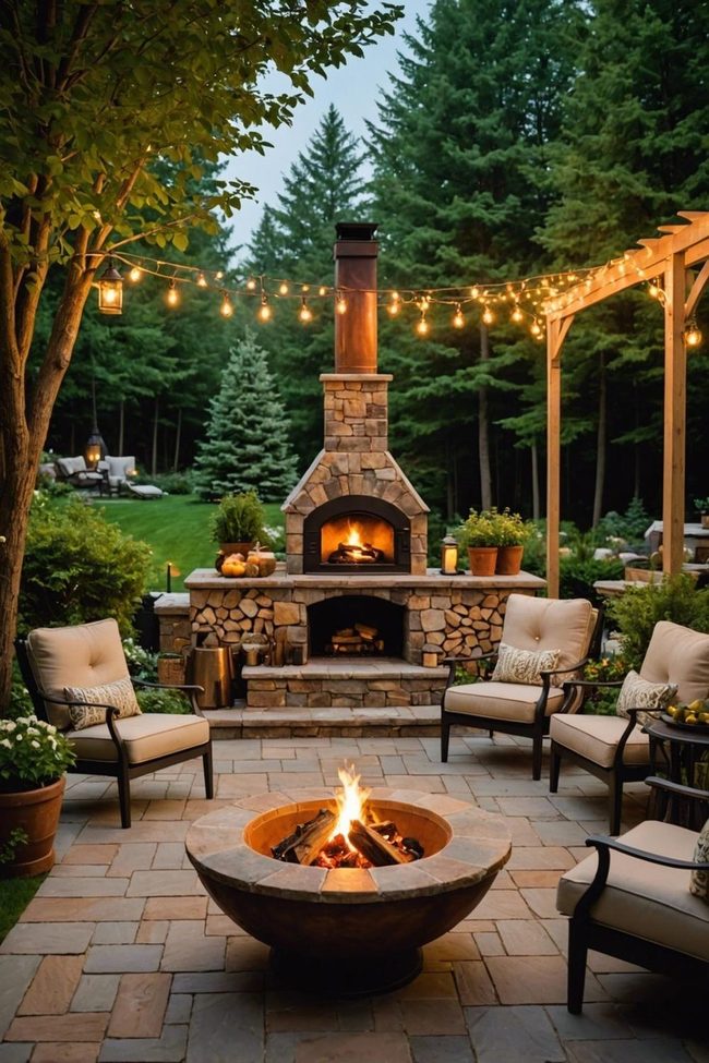 Copper Chiminea Backyard Fire