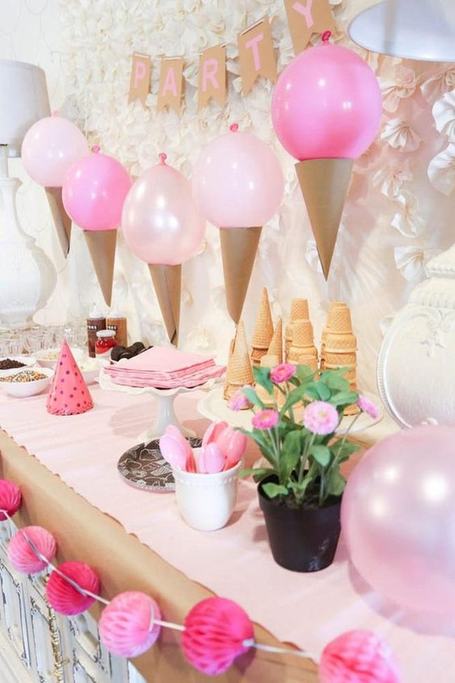 Pink Ice Cream Balloon Party