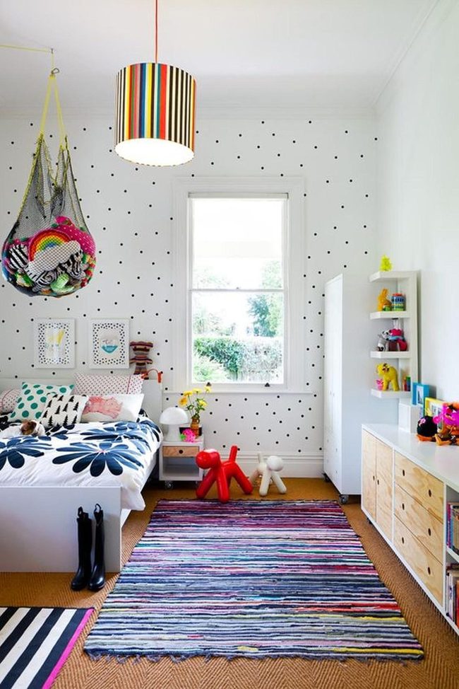 Black Polka Dots White Walls