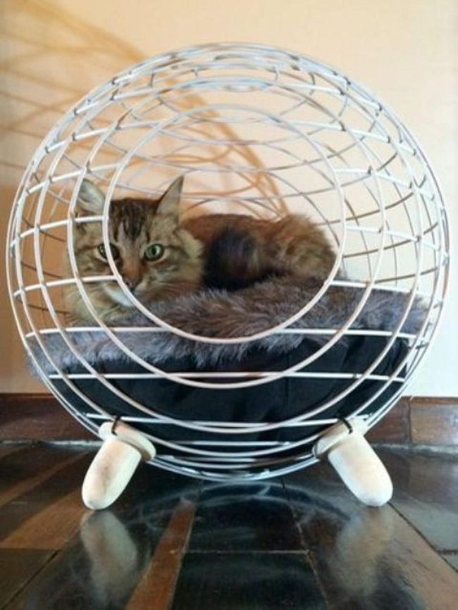 White Metal Cat Nest