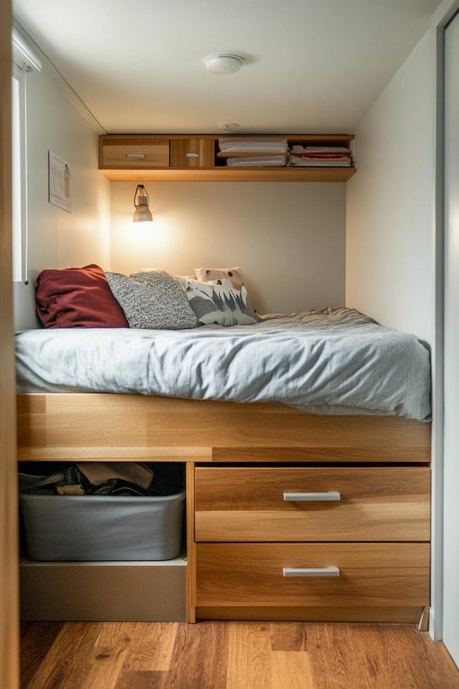 Hidden Organization Wheels For Dorm