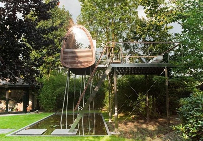Egg-Shaped Glass Treehouse