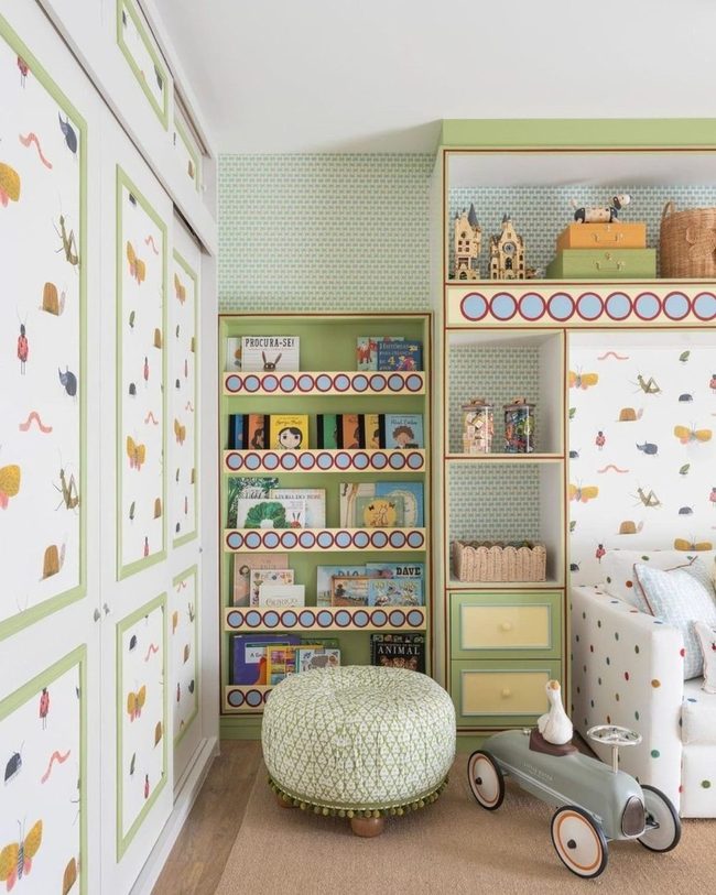 Colorful Books, Patterned Walls