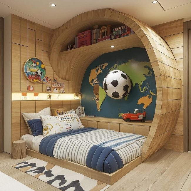 Bedroom Walls Celebrate His Passions