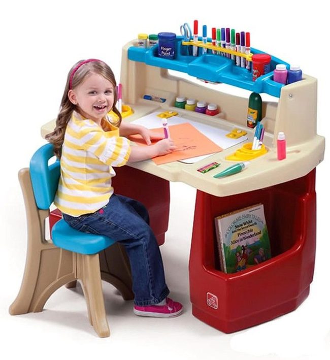 Organized Artist'S Workspace For Kids