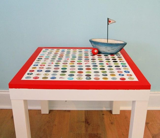 Bottle Cap Mosaic Red Frame