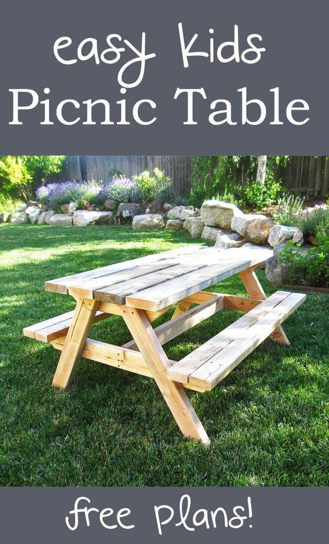 Colorful Wood Kids Picnic Table