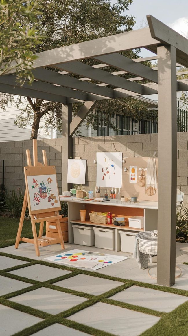 Backyard Art Station for Kids