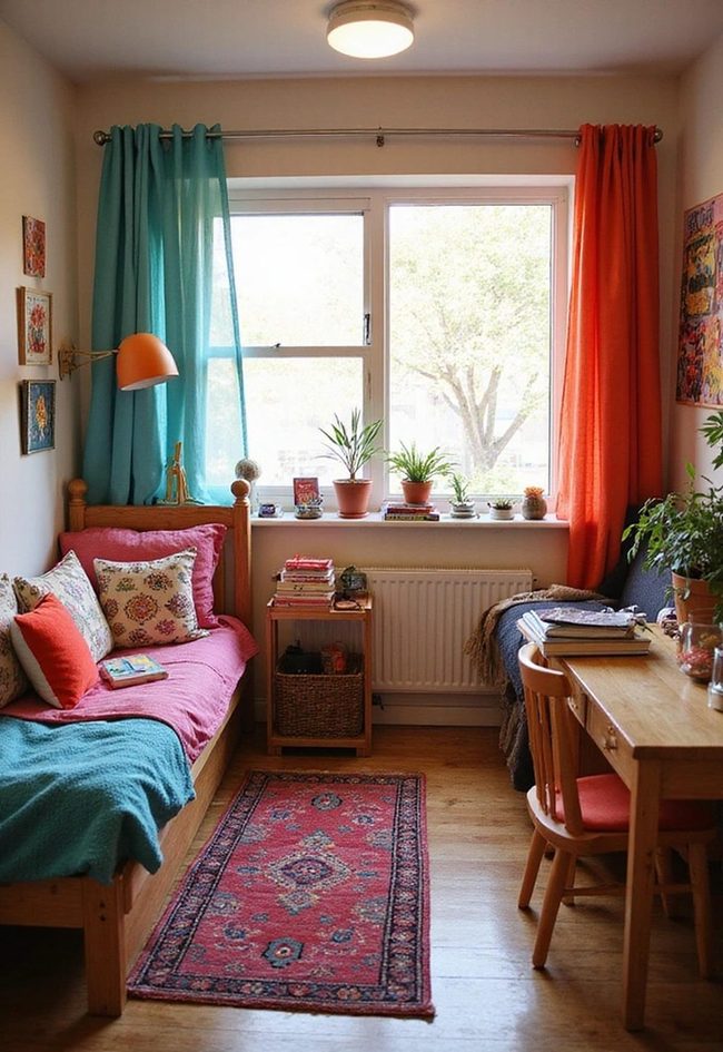Colorful Pillows And Rugs Transform Dorm Spaces