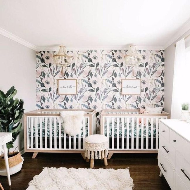 White Cribs, Green Walls, Wood Warmth