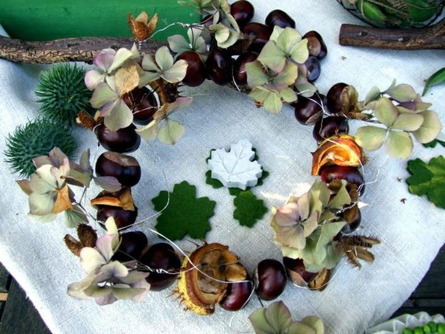 Chestnut And Dried Flower Wreath