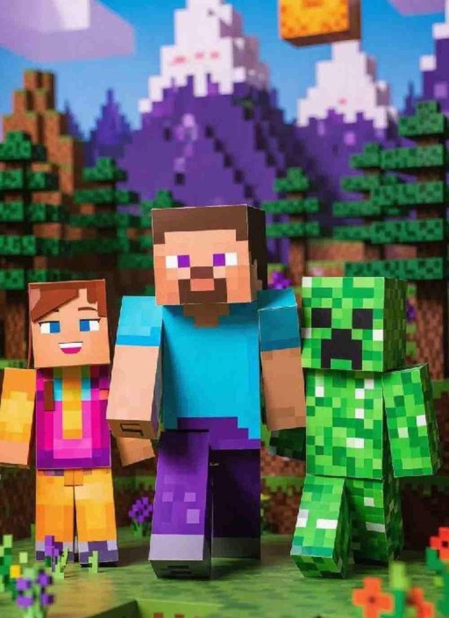 Minecraft Cardboard Cutout Photo Station