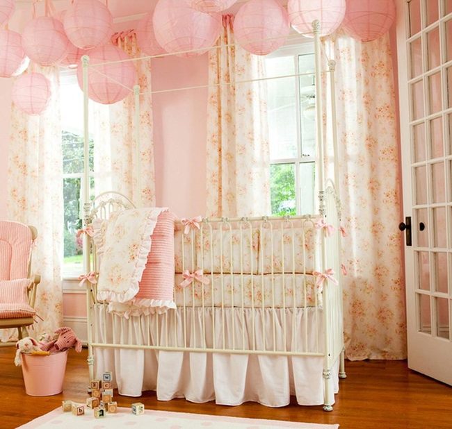 Soft Pink Nursery With Florals