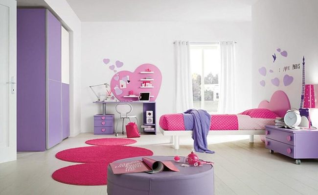 Pink Round Ottoman Bedroom