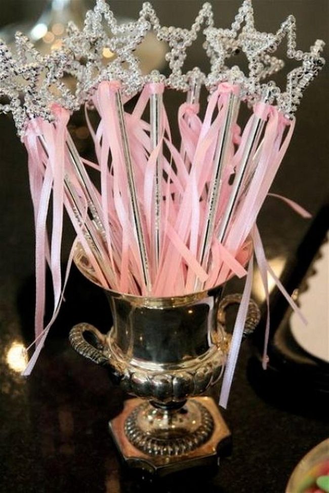 Silver Star Wands Pink Ribbons