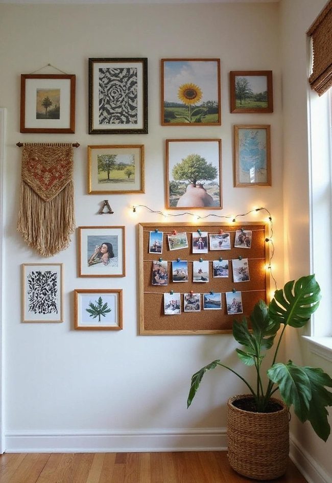String Lamps Gold Gallery Wall