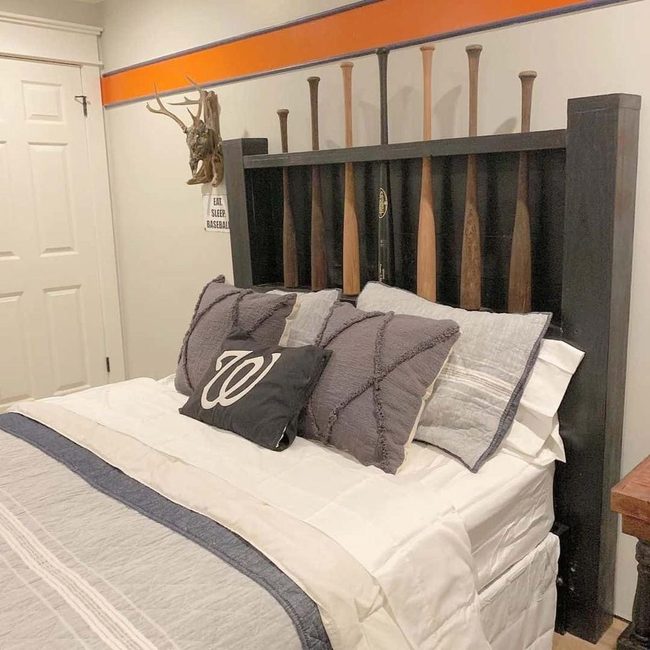 Orange Stripe Sports Bedroom