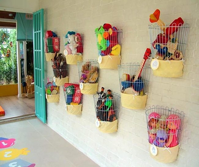 Wire Baskets Wall Organization