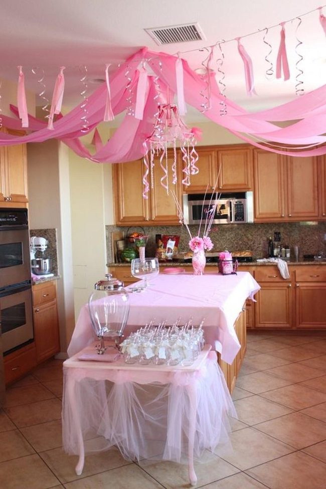 Pink Streamers Kitchen Celebration