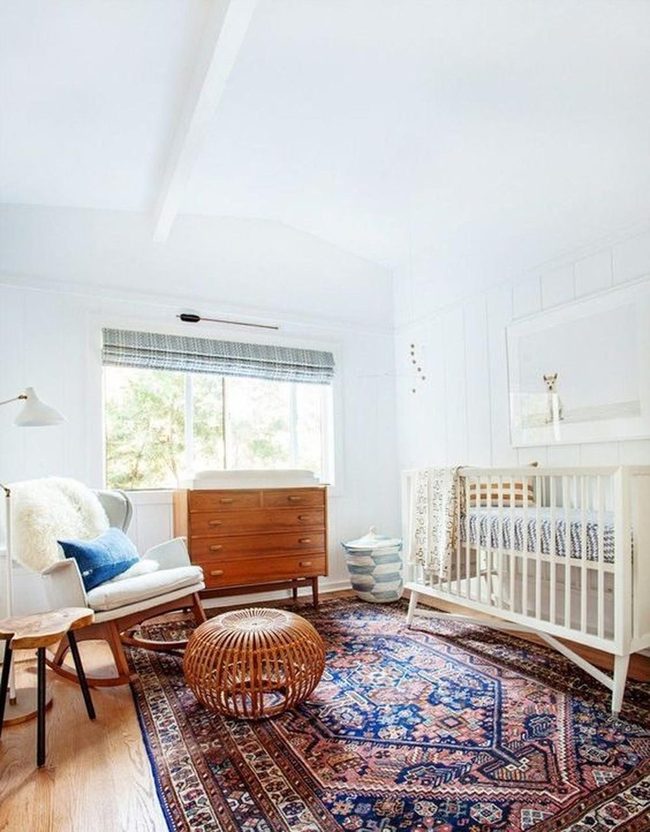 Sunlit Nursery With Wooden Warmth