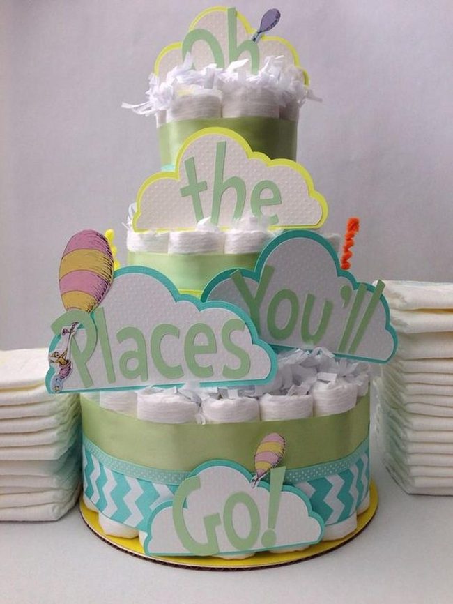 Balloon-Wrapped Diaper Cake