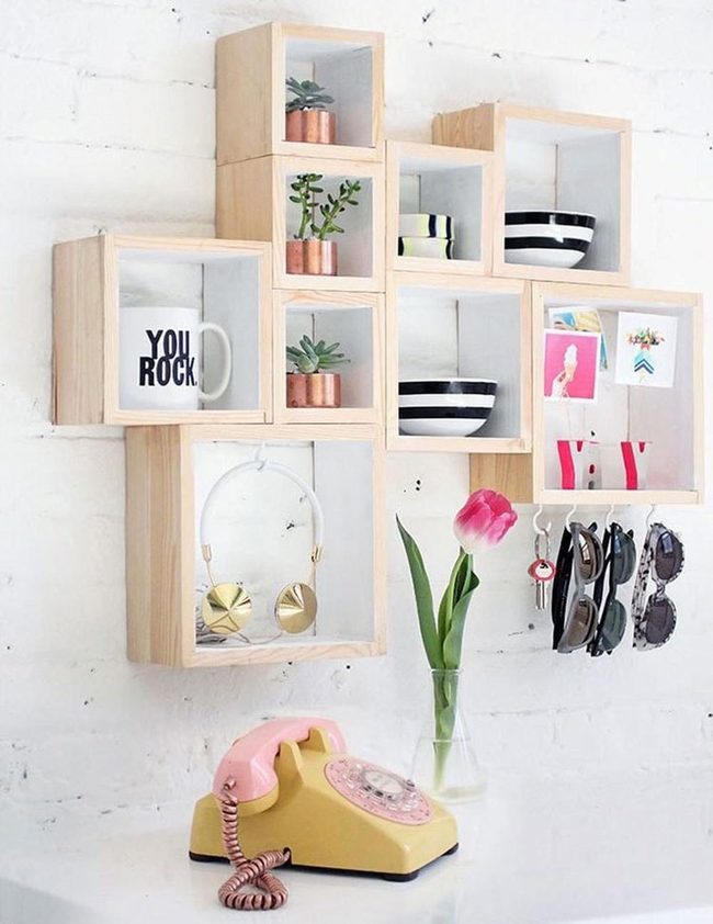 Colorful Geometric Shelves Display