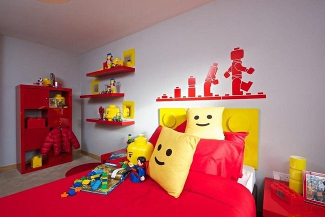 Yellow Lego Headboard, Red Energy