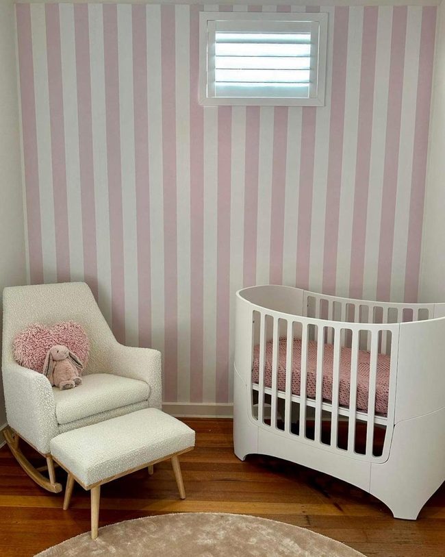 Serene Striped Bedroom