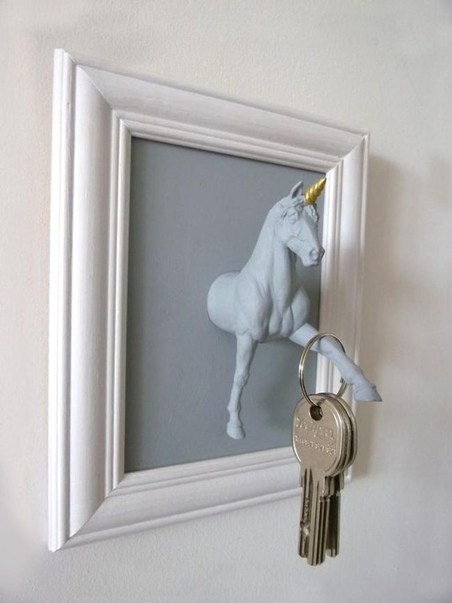 Unicorn Bust Wall Hook Gold