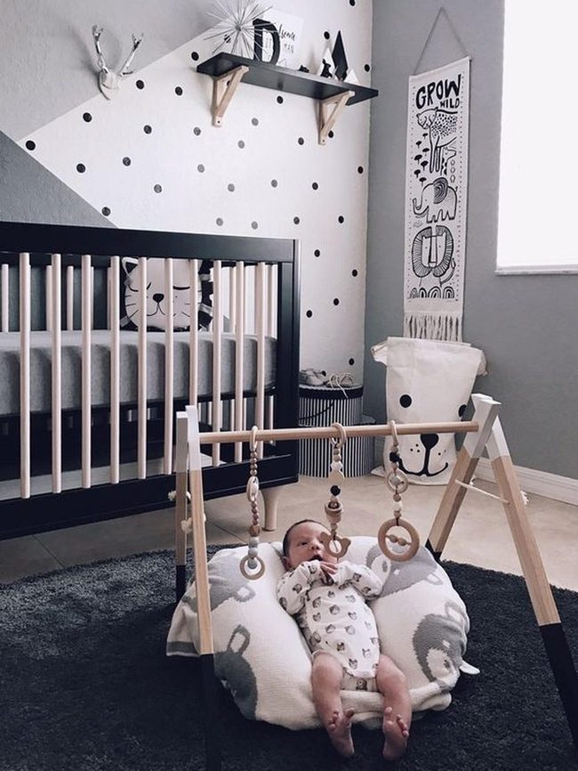 Black Cribs, Animal Pillows, Minimal Nursery