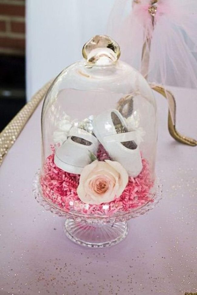 Pink Baby Shoes Glass Dome
