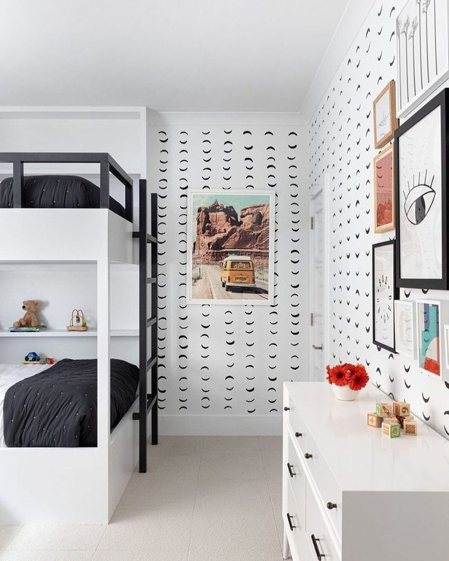 Graphic Stripes Meet Built-In Bunks