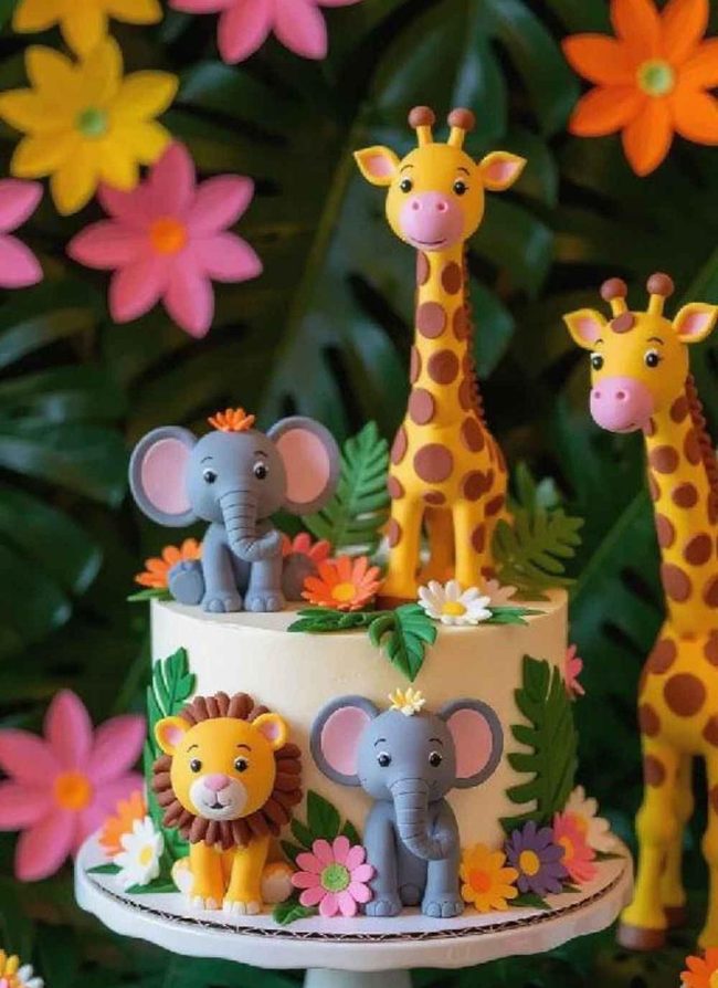 Jungle Animal Cake Toppers Set