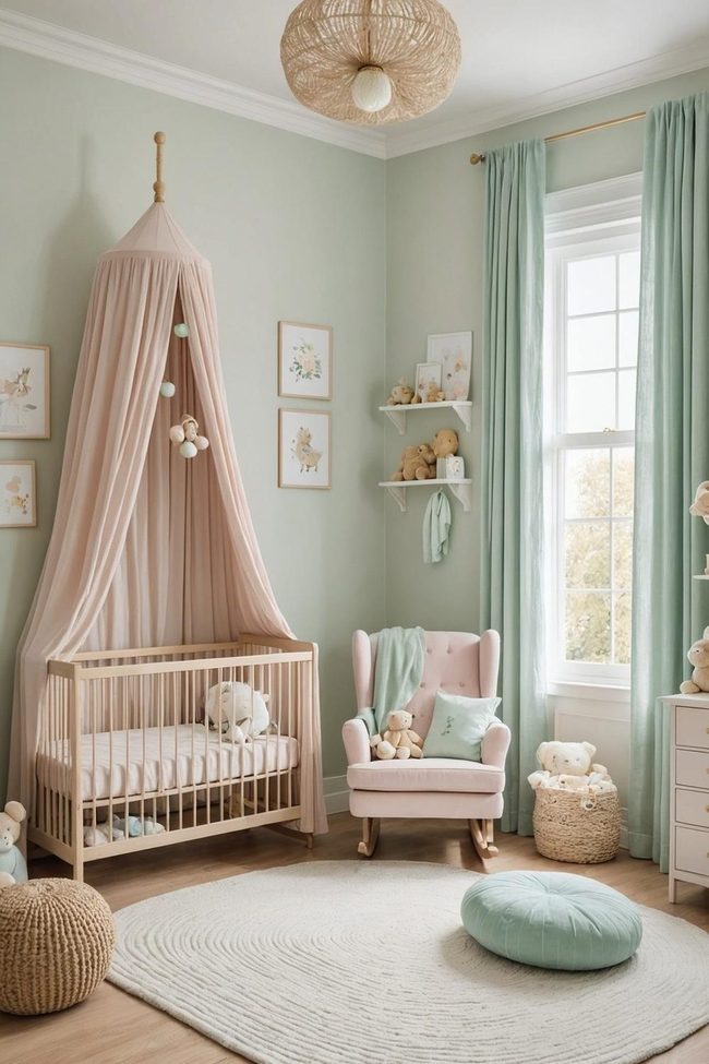 Pale Pink Baby Bedroom