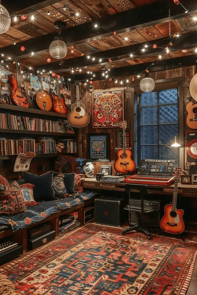 Guitars And String Lights Studio