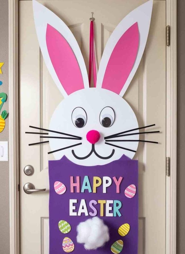 Pink Nosed Bunny Door Decoration