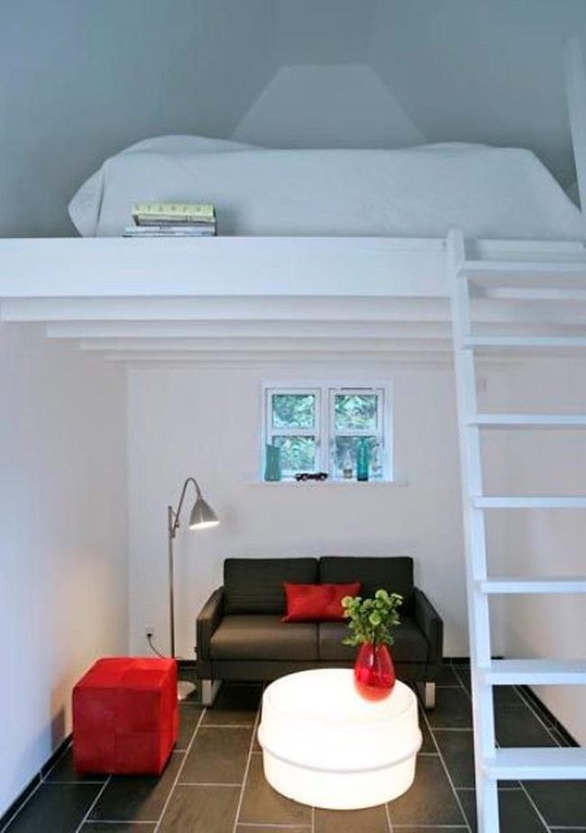 Red Accent Modern Loft