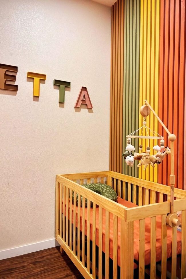 Pastel Rainbow Accent Wall Nursery