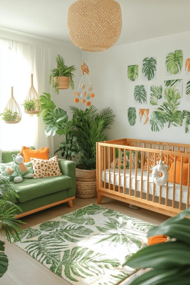 Lush Leaves Boho Baby Room