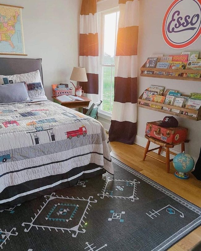 Truck Print Gray Bed