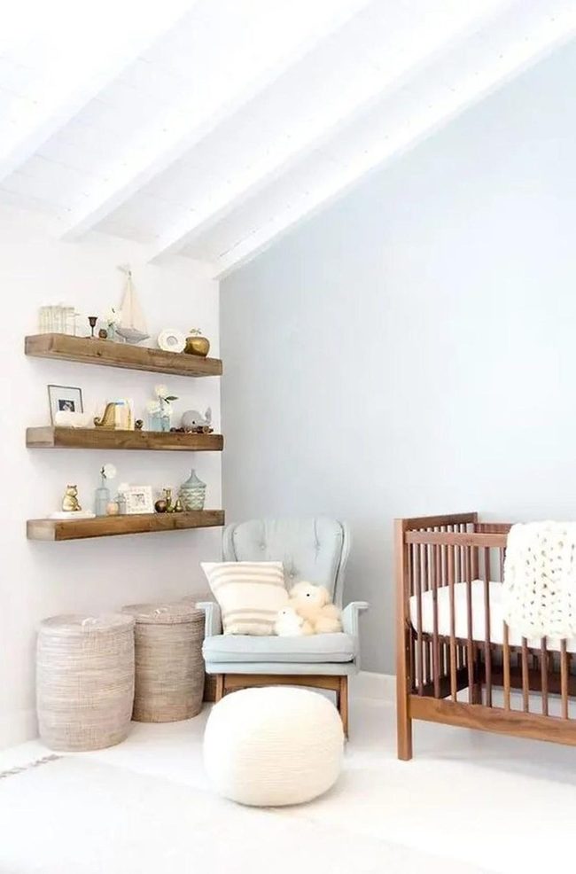 Blue Nursery With Wooden Essentials