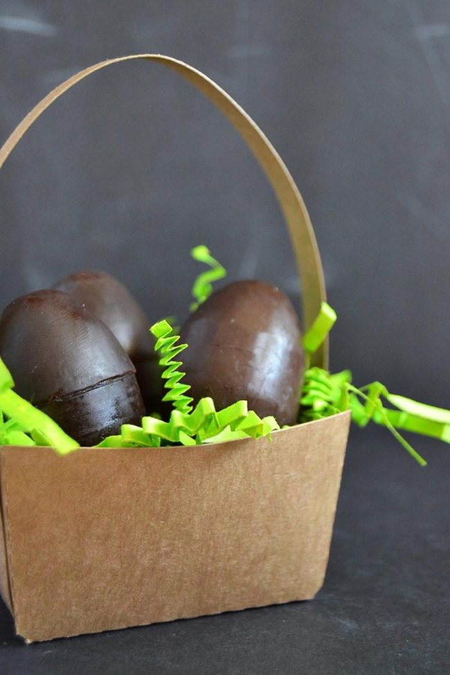 Glossy Dark Chocolate Egg Basket