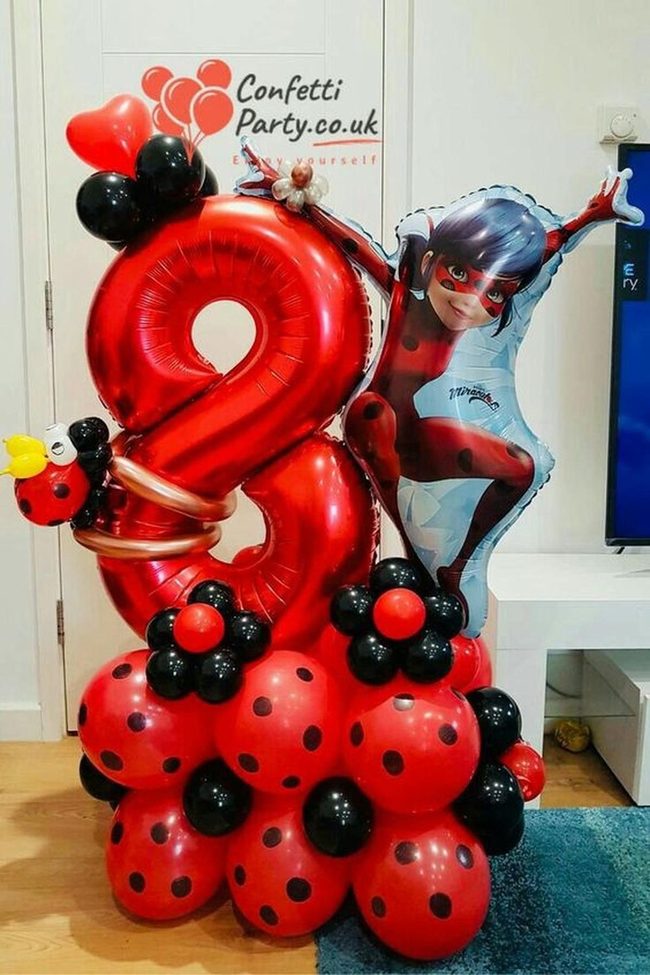 Red And Black Balloon Cluster