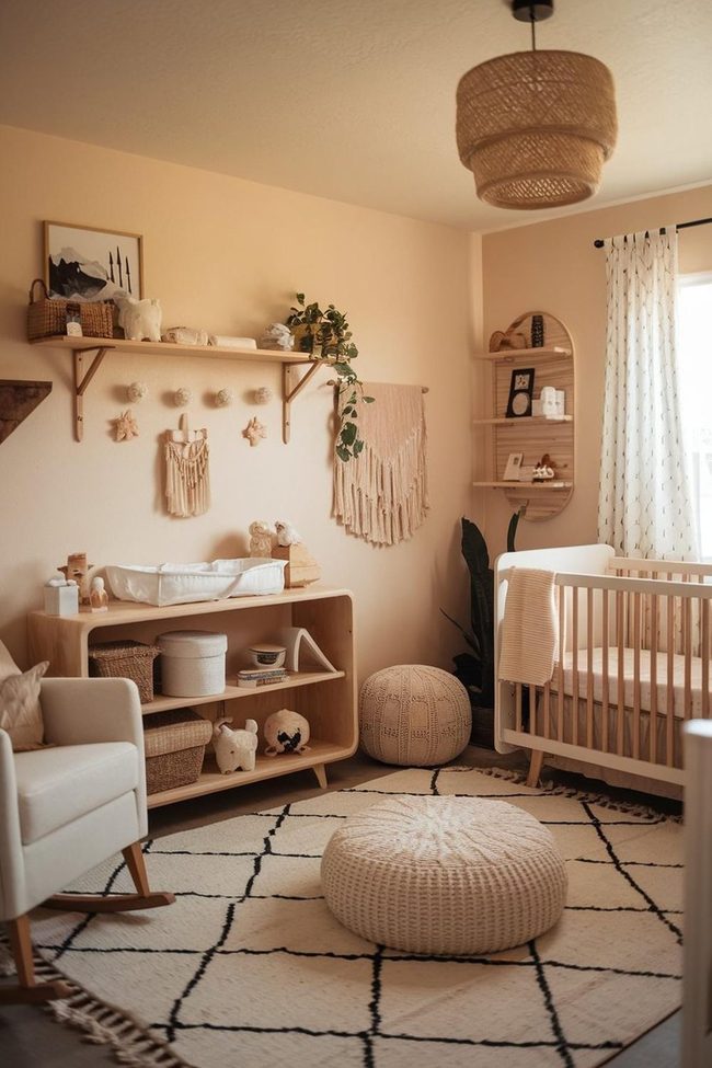 Beige Nursery with Woven Layers