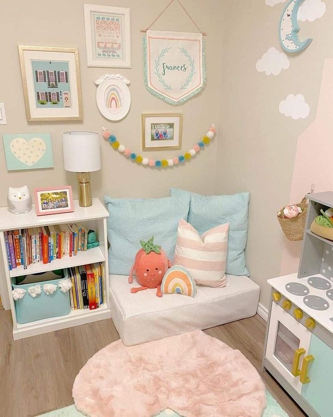 Colorful Pillows Reading Nook