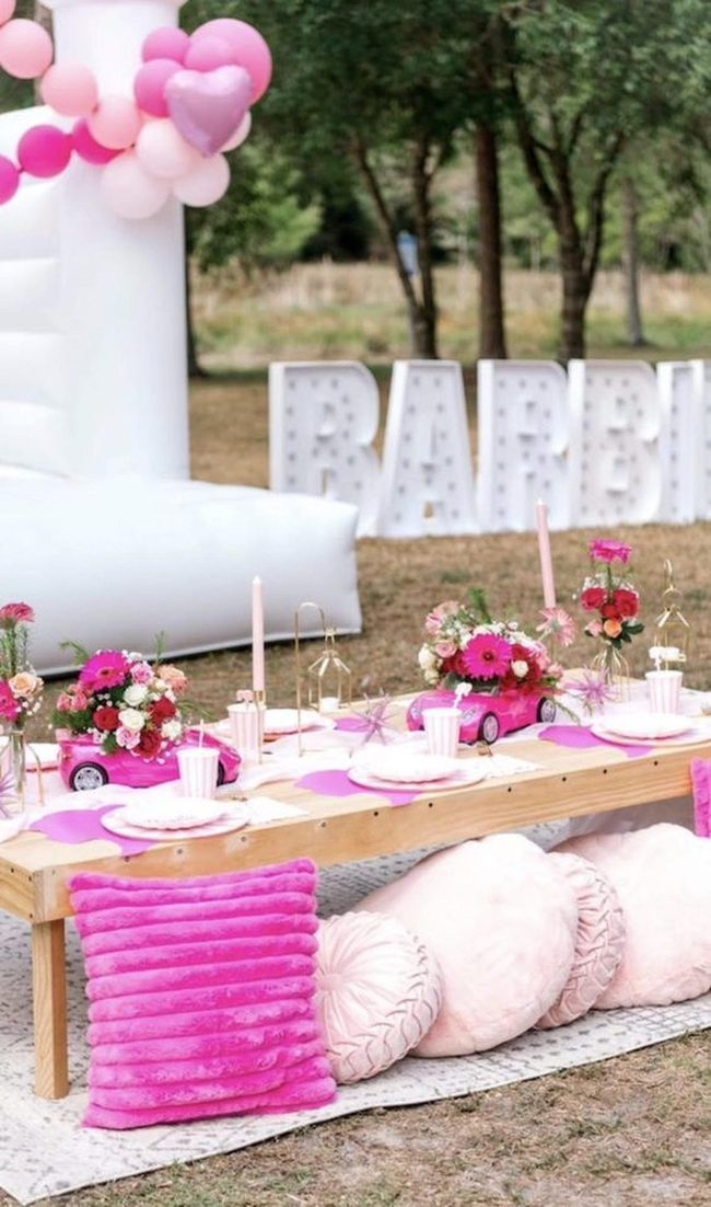 Pink Letter Party Setup