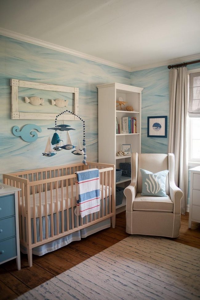 Painted Waves and Wooden Warmth
