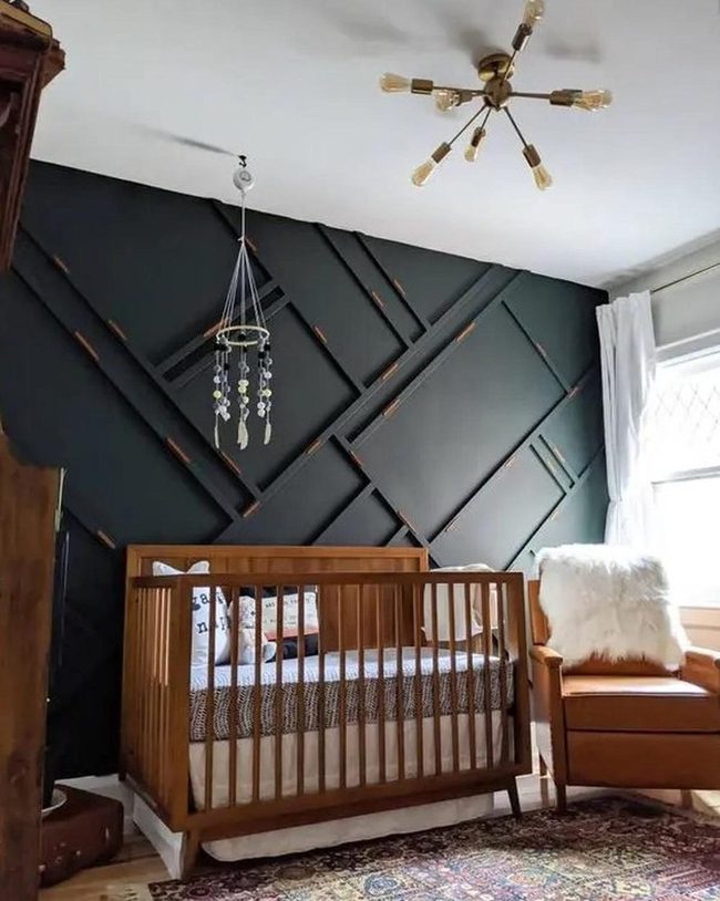 Dark Walls, Warm Wood Cribs