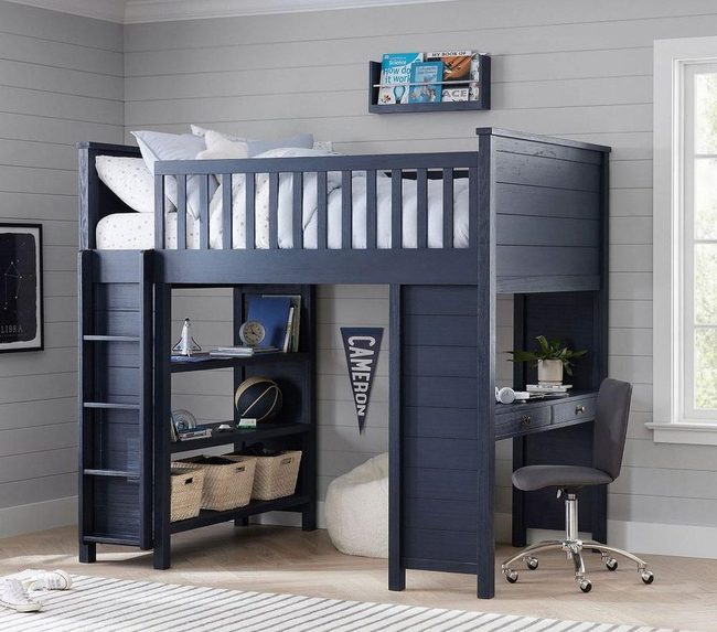 Navy Loft Bed, Dual Purpose